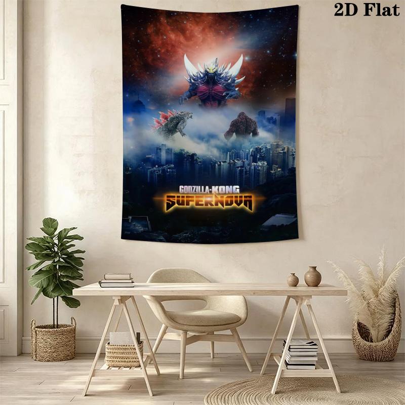 Godzilla Monsters Tapestry Background Cloth Wallmounted Background Cloth Christmas Gift Wall Decoration