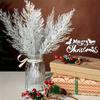 Rami di Pino Artificiale con Glitter Dorati - Ghirlanda di Natale in Plastica, Bouquet - Decorazioni Invernali per la Casa - Decorazione Festiva da Tavolo