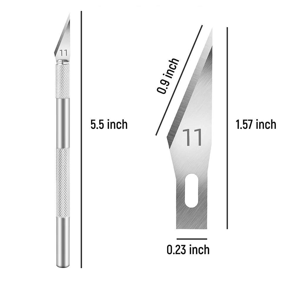 Non-Slip Metal Scalpel Knife Tools Kit Cutter Engraving Craft Knives+5pcs Blades Mobile Phone PCB DIY Repair Hand Tools