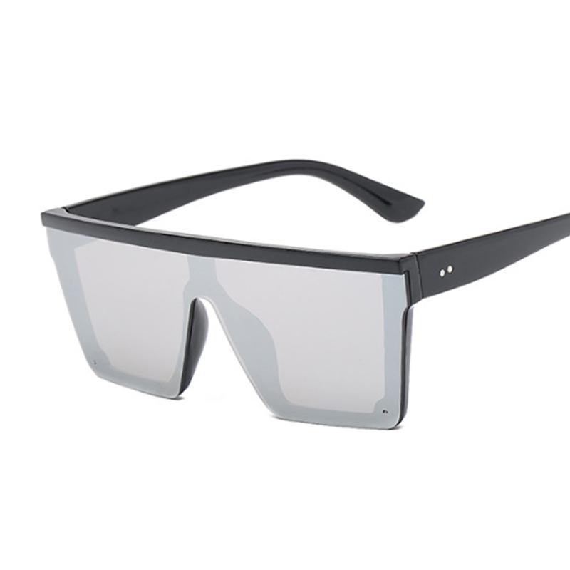 Vintage čtvercové sluneční brýle žena luxusní značkový návrhář nadměrné sluneční brýle stínítka zrcadlo černé čočky módní brýle