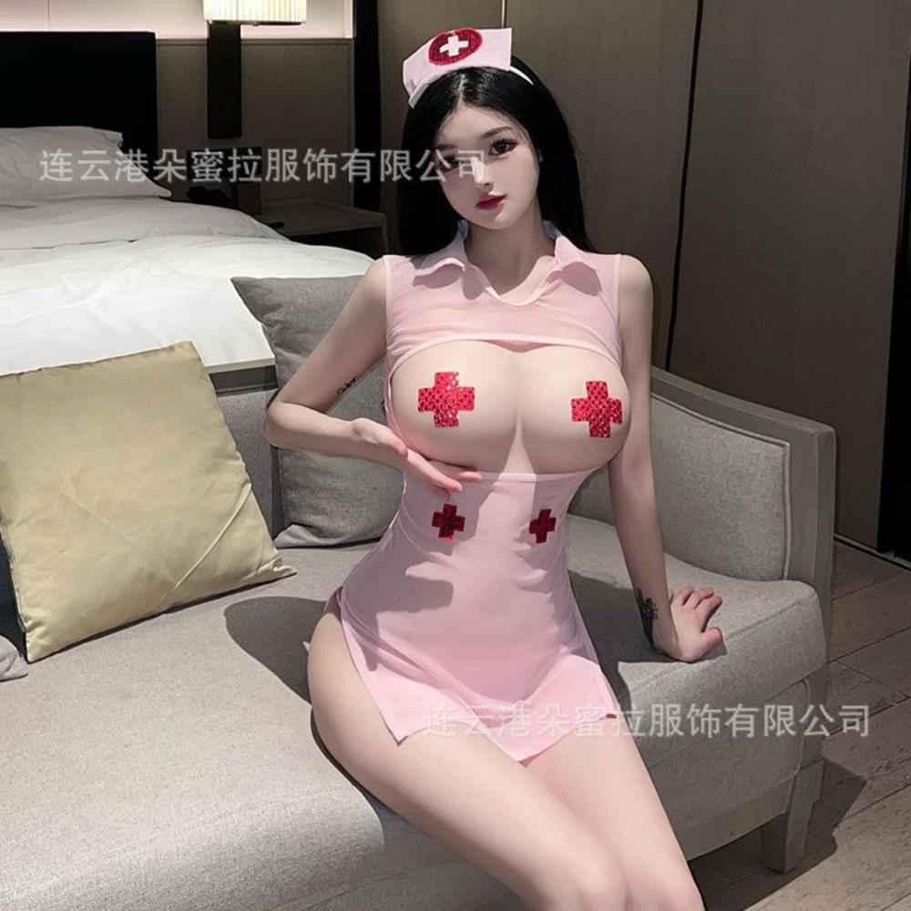 Sexy Underwear Sexy Hollow Hot Nurse Uniform Women's Perspective Uniform Seduction Cosplay