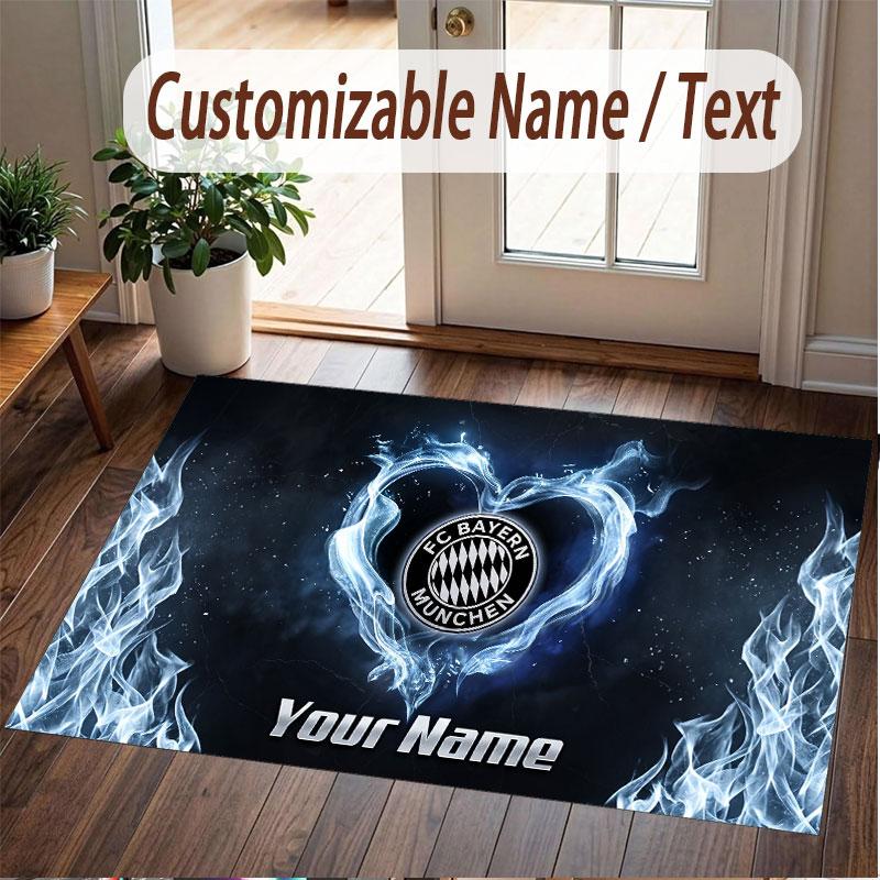 Custom Rug Bayern Munich Pattern Print Name Text Soft Non‑Slip Floor Carpet for Home Indoor Decoration