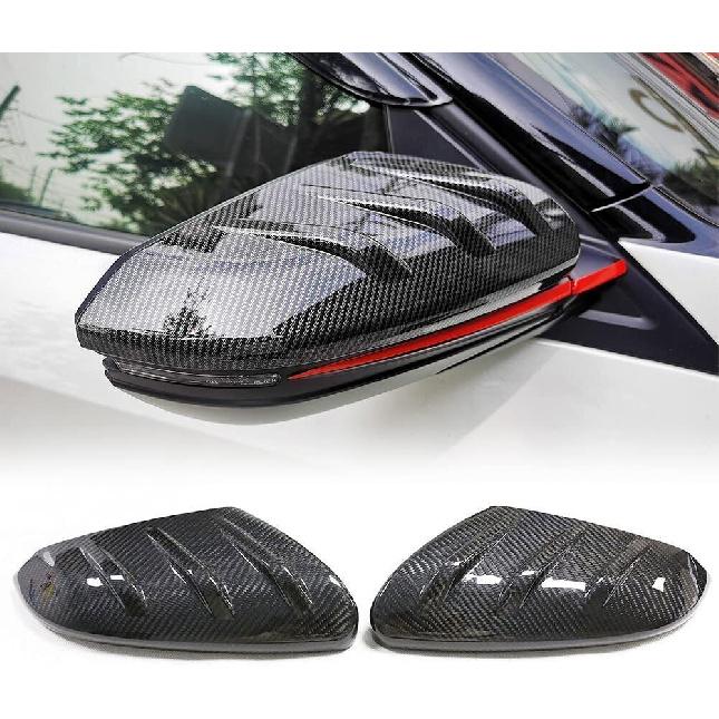 Side Wing Mirror Cap Cover Trim Carbon Fiber For 2016~2021 Honda Civic Hatchback