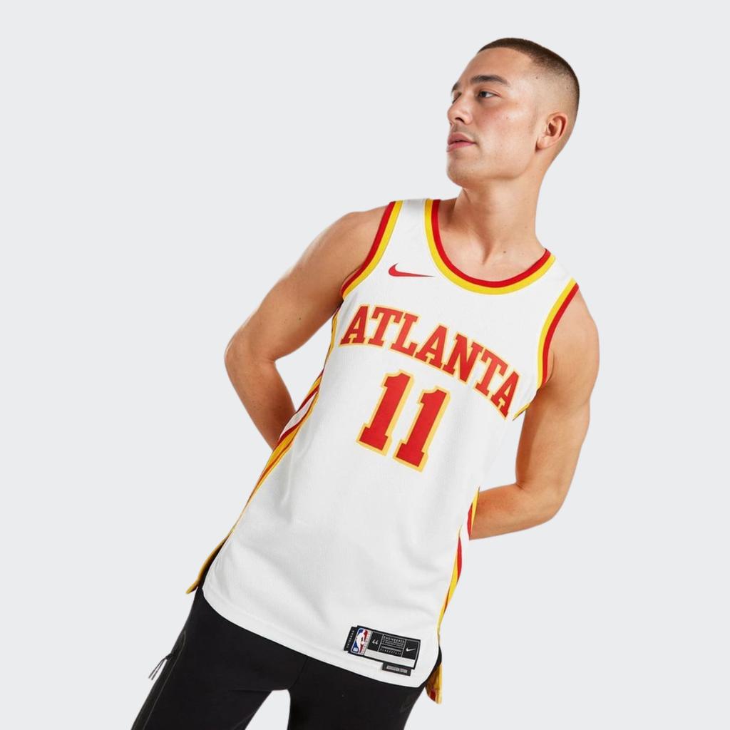 Nike Atlanta Hawks Trae Young 11th SW Fan Edition NBA Sports Mesh Basketball Jersey Men Jersey White CN8005-100
