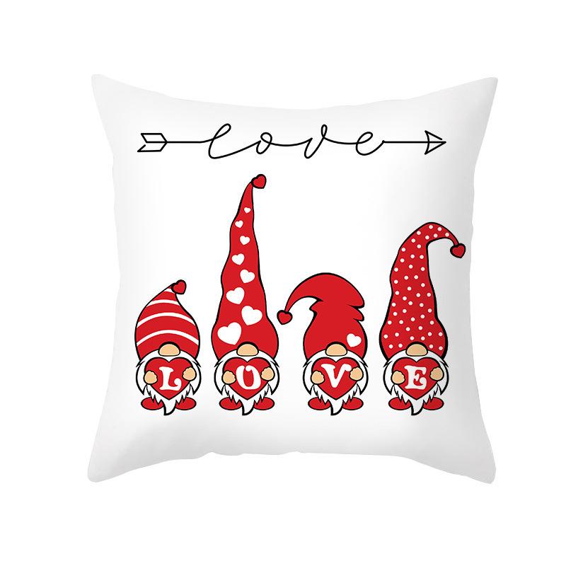 Red Cartoon Love Valentine's Day Home Pillow Car Waist Support Cushion Sofa Cushion Pillow Cover