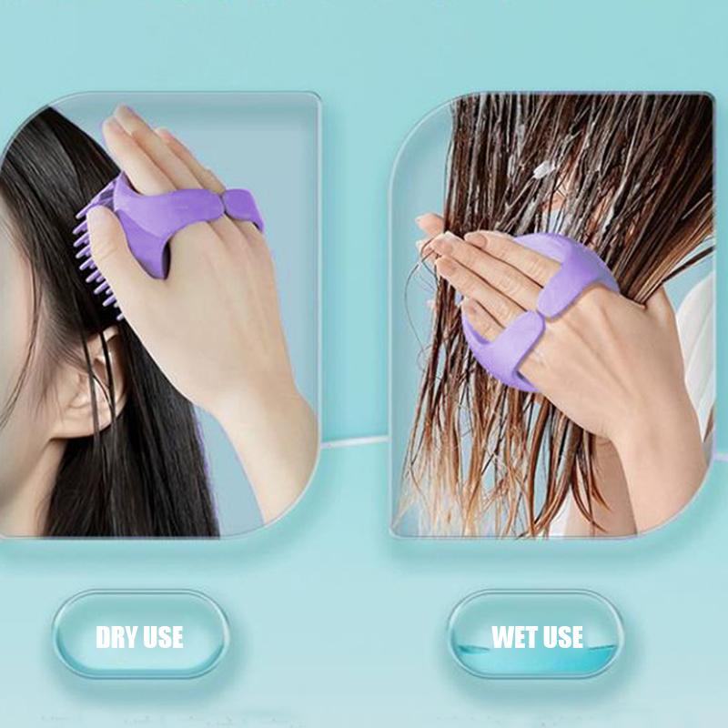 Silicone Shampoo Brush - Scalp Massager & Hair Washer Oil Cleaning Scalp Scrubber with Soft Bristles for Hair Growth