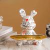 2025 New Graffiti Creativity Rabbit Figurine Bunny Ornament Home Decoration Animal Statue Storage Shelf Modern Room Sculpture