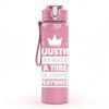 1PC Anywhere To Justice Light Text 750ml Color Plastic Sports Water Bottle Leakproof Flip Straw Lid Suitable for Sports Office Home Use