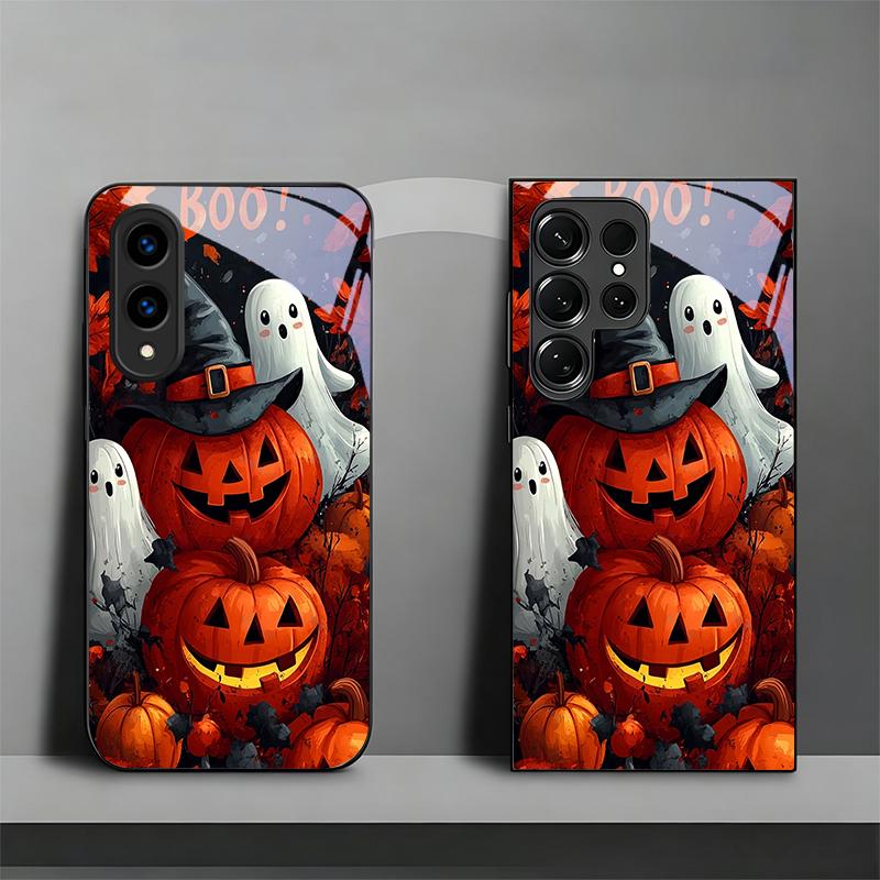 Halloween Boo Vibe Black Phone Case For Samsung Galaxy S26 Ultra S25 Edge S24 FE S23 Plus S22 S21 S20 S22 S24 Glass Back Cover