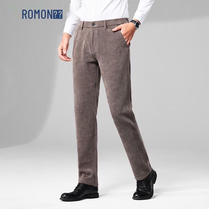 

ROMON Men s Business Casual Straight-Leg Trousers 36