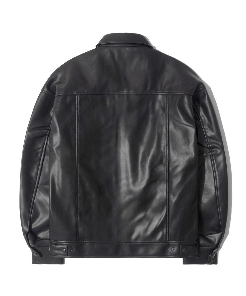 Qt8 Garments Lb Synthetic Leather Single Jacket (Black)