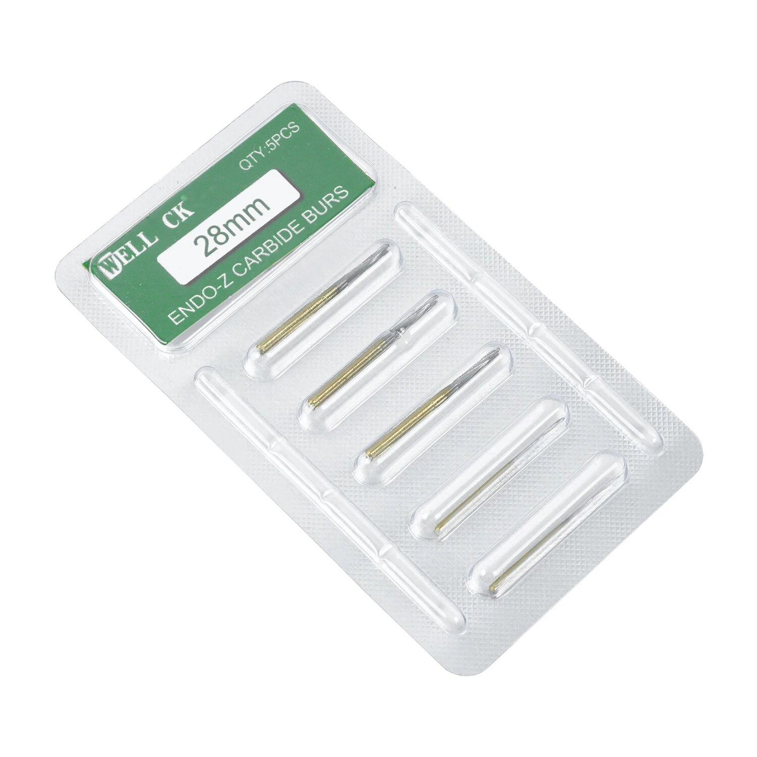 

5 шт./кор. WELLCK, стоматологические эндо-Z карбидные боры, хирургические эндодонтические вольфрамовые фрезы для кости, сверло FG 1,6 мм для высокоскоростного наконечника 28mm Endo Z