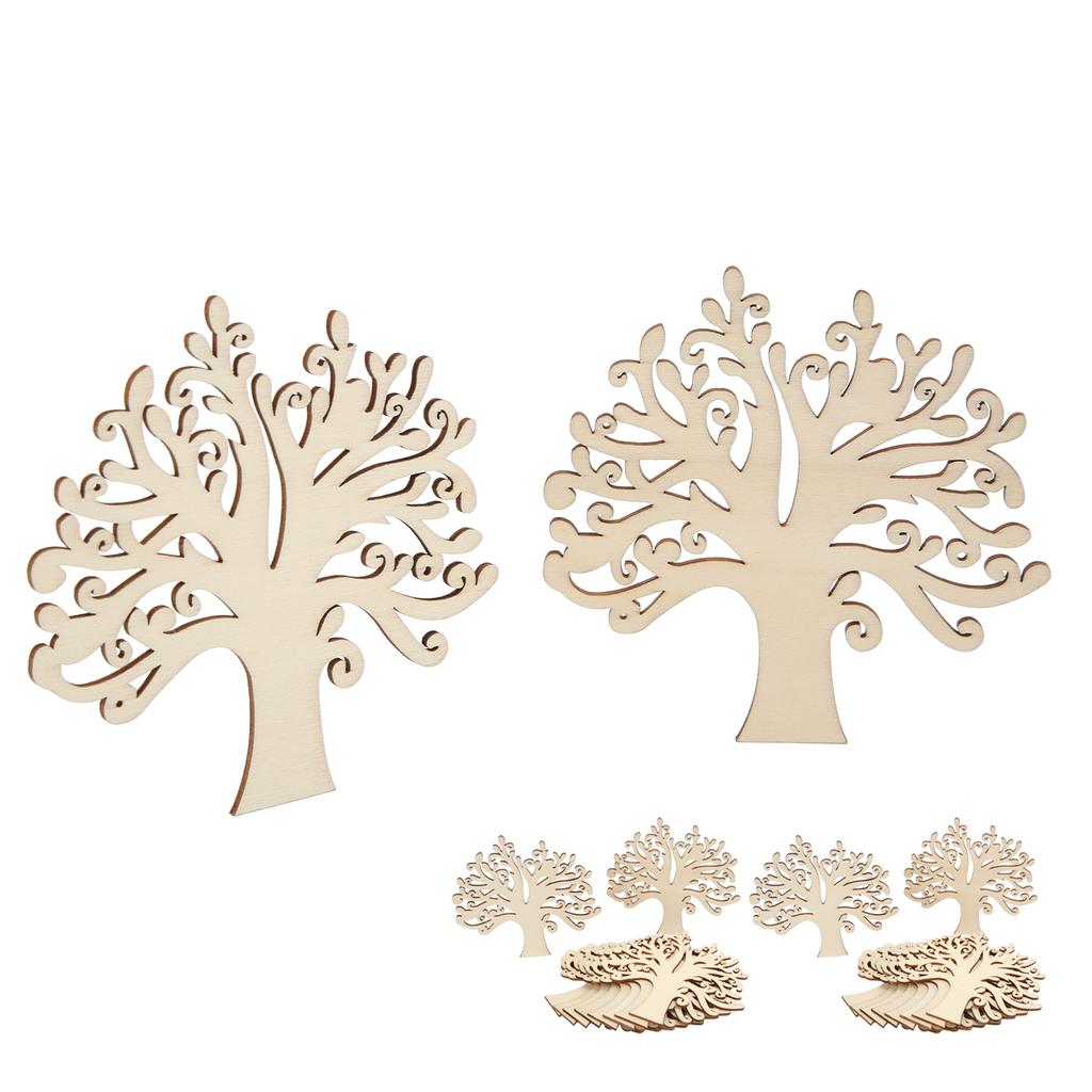 20Pcs Tree Shape Wood Chips Multi Purpose Smoother Surfaces Unique Appearance DIY Wood Chips for