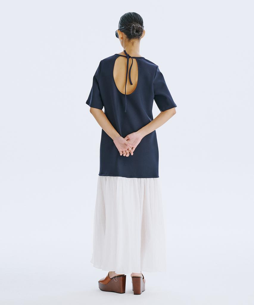 Bundercammer Bare Back Shirring Dress_Navy