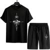 Summer Men's T-shirt Sports Suit Casual Printed T-shirt Outdoor Quality Jogging Sportswear Fashionable Single Item Short Sleeved Shorts