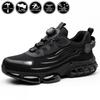 Rotating Button Steel Toe Anti-puncture Non Slip Work Shoes Man Lightweight Breathable Safety Shoes Men's Work Shoes Boots