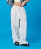 KOLEAT Summer Linen Wide Slacks Elastic Waist Pants [White]