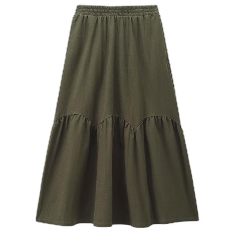 Giordano Women s Anti-Mosquito Elastic Waist Shirred A-Line Midi Skirt XL