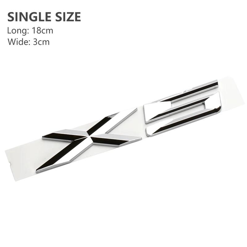 3D Car Letters Trunk Badge Sticker For BMW X1 E84 F48 X3 E83 G01 F25 X4 F26 G02 X5 E53 F15 E70 X6 E71 F16 Emblem Logo Lettering BV7
