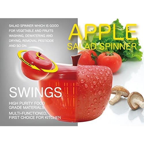 Keystone Plastic Apple Salad Spinner, Red, Size: Approx. 20.5 (H18 GHAPSSRD)