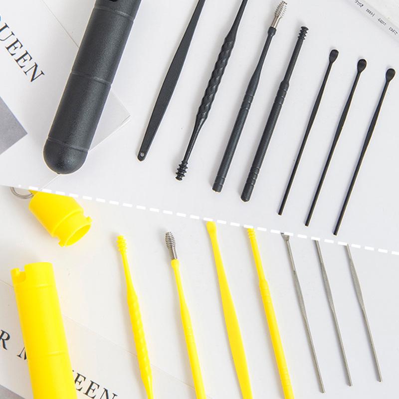 6-Piece Portable Ear Pick Tool Set with Keychain for Adults