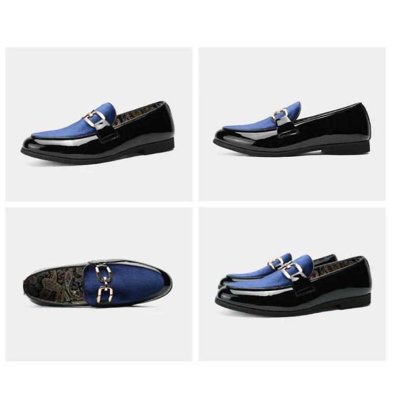 Herren Casual Lederschuhe Herren Patchwork Party Hochzeit Slipper Mokassins Herren Slip-on Leicht Bequem Fahrschuhe