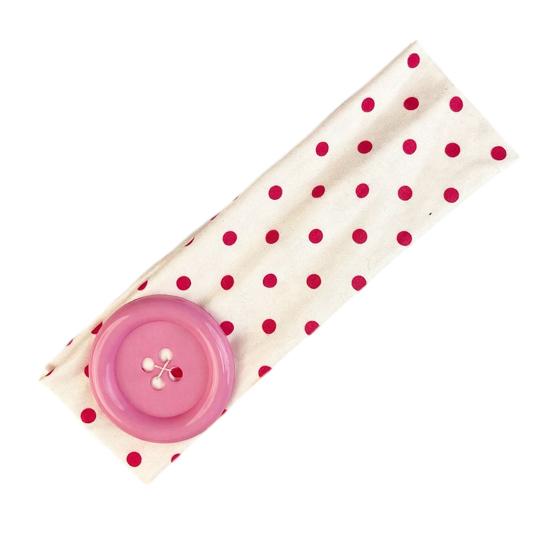 Summer Elastic Headband, Pure Color Dot Print Headband with Button Decor, Versatile Hair Accessories for Daily Party Outing Hair Decoration
