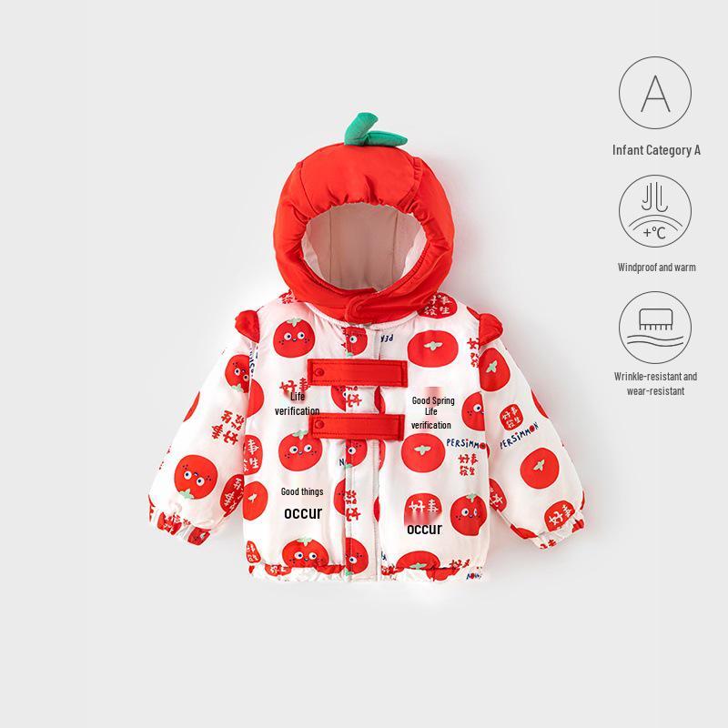 Girls  A-Class Padded Winter Jacket - Thick Warm Hooded Outdoor Cotton Coat for Children, Windproof Baby Clothing. 100cm