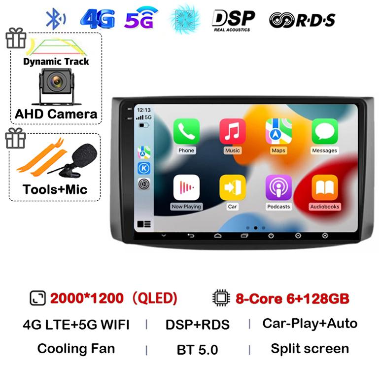 Android 14 Carplay Auto For Chevrolet AVEO T250 2006 2007 2008 2009 2010 2011 2012 Car Radio Multimedia Player GPS Stereo WIF+4G