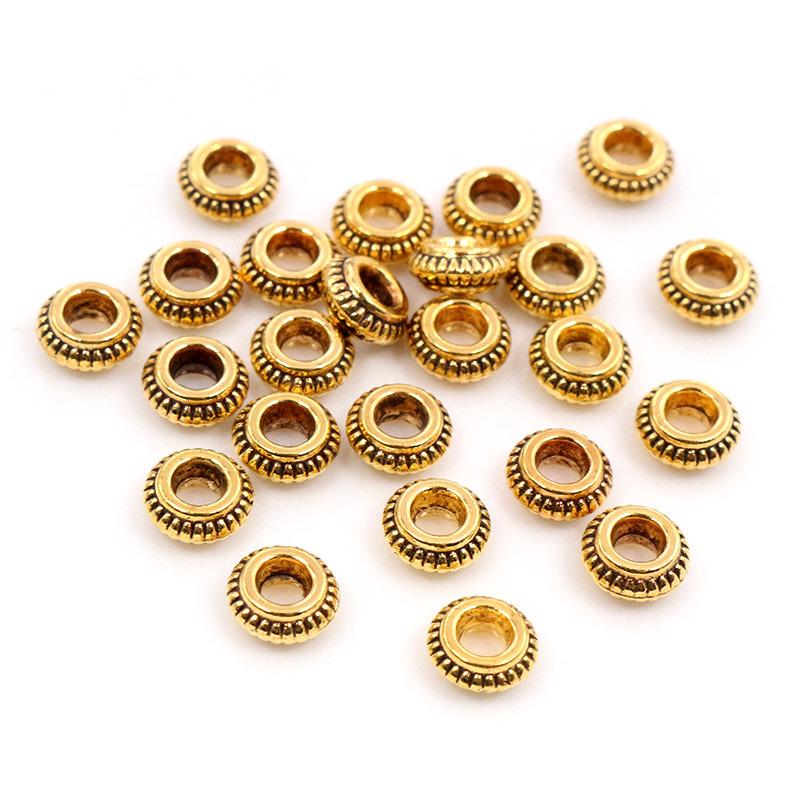 50pcs 5mm Wheel Spacer Beads, Alloy DIY Jewelry Accessories for Bracelets & Necklaces, 40g