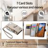 For Xiaomi 14T Pro Case RFID Blocking Zipper Pocket Leather Wallet Phone Cover with Strap