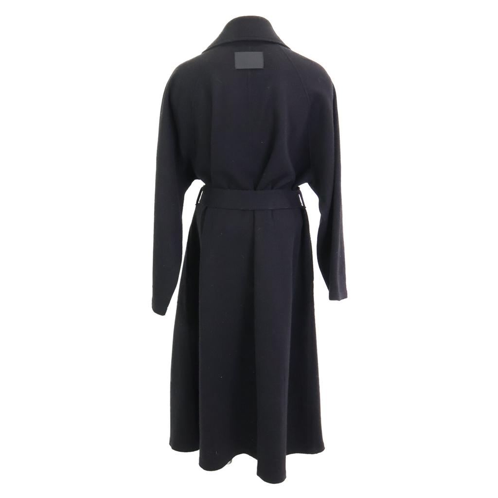 COGTHEBIGSMOKE 3802-224-201-1 Black Wool X Nylon Buttonless Belted Trench Coat Coat Not Written blackUsed