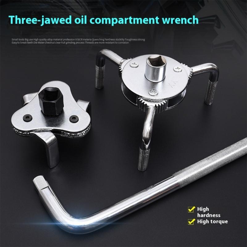 3 Claw Oil Filter Removal Tool Multipurpose Design Compact Lightweight Adjustable Oil Filter Wrench For Mechanics