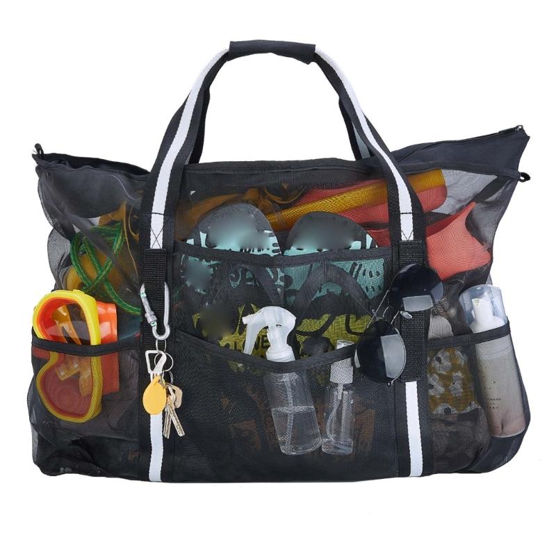 Large Mesh Beach Bag, XL Toy Tote Bag,Pool Picnic-Bag with Pockets Straps Gifts