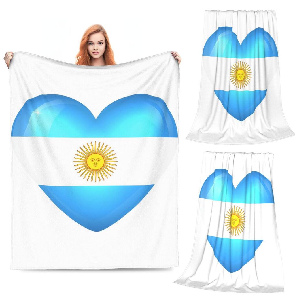 Argentyna Argentyńska Flaga Narodowa Kocie Miękka Ciepła Flanelowa Koc Rzutowy Pluszowy do Łóżka Salonu Pikniku Podróży Dom Kanapa