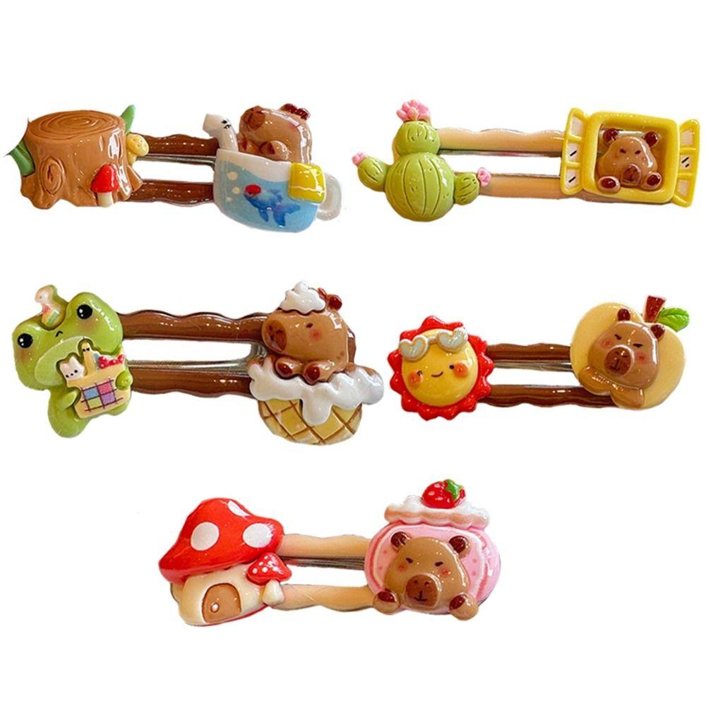 

5PCS Cute Hairpins Resin Broken Hair Clip Fashion Barrettes Women Girls