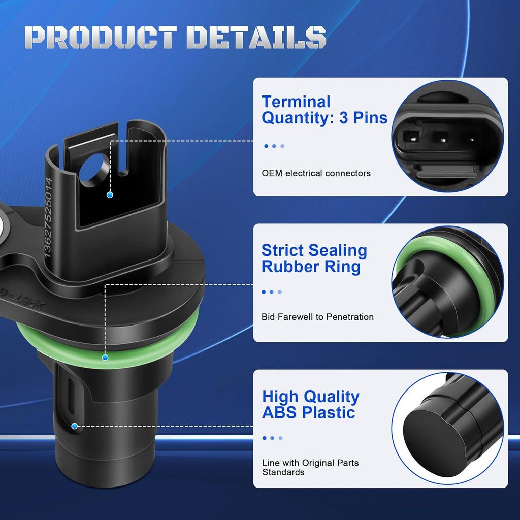 Set of 2 Camshaft Position Sensor Compatible with BMW 128i 135i 325i 328i 330i 335i 528i 535i 550i 650i 750i 2007-2011 Replaces 13627525014,