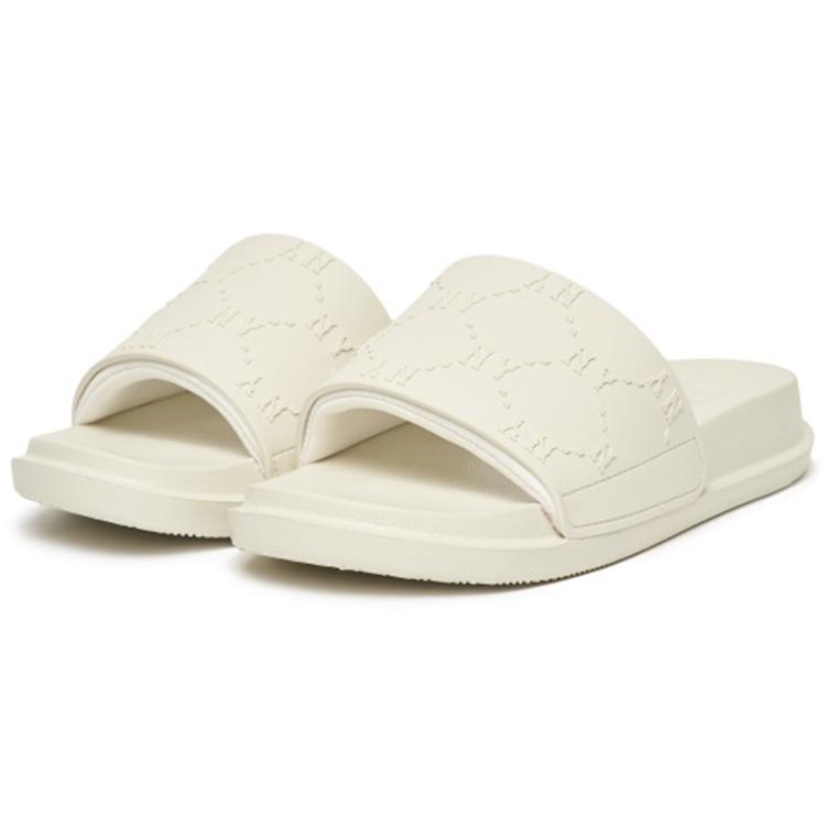 New MLB Slipper Abrasion Resistant Slide Slippers Unisex White 3ALPAC123-50WHS