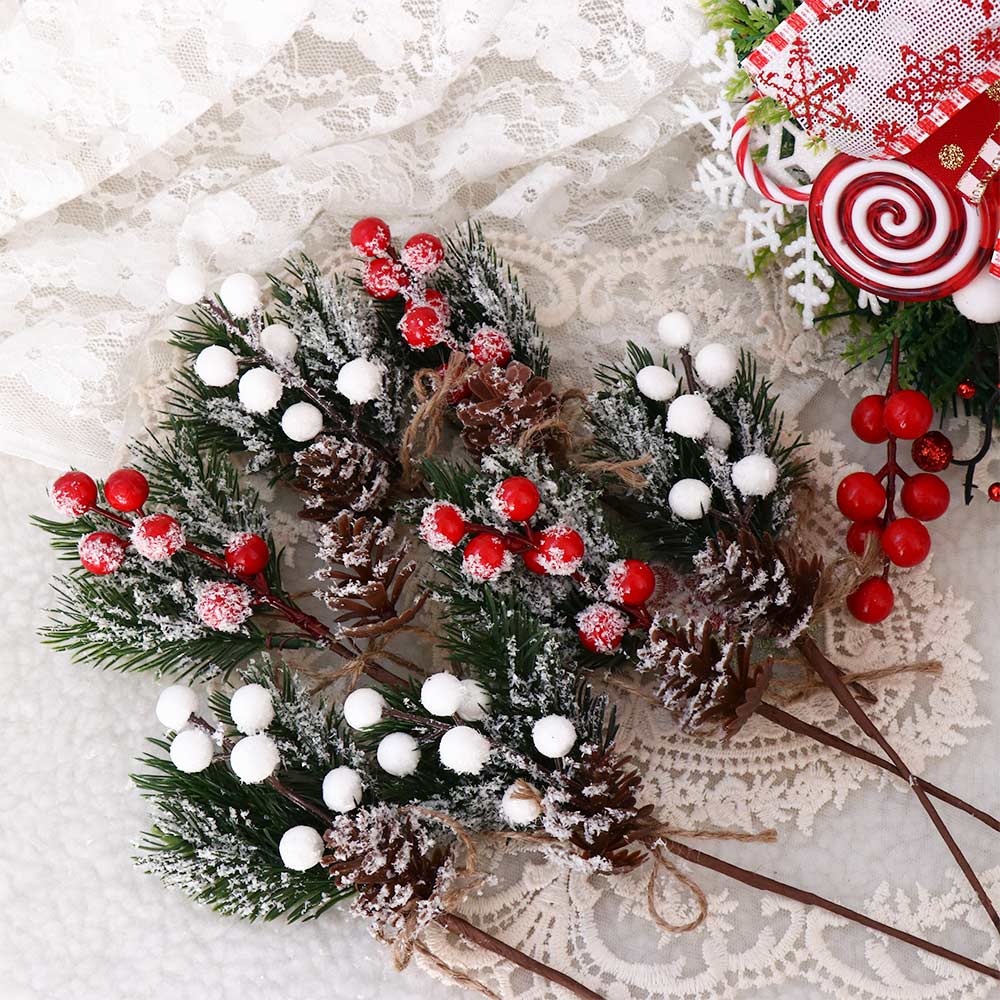 Home Party Xmas Christmas Berry Artificial Pine Branch Christmas Decoration Artificial Flower