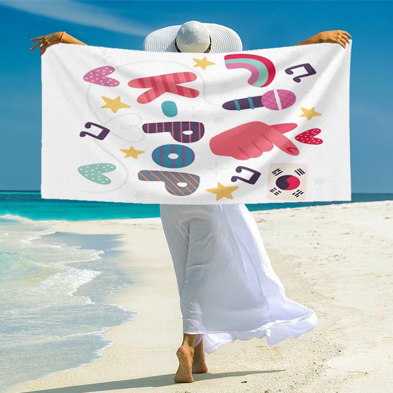 KPOP Fashion Beach Towel: Ideal for Summer Adventures Soft, absorbent and quick drying suitable for swimming and bathing