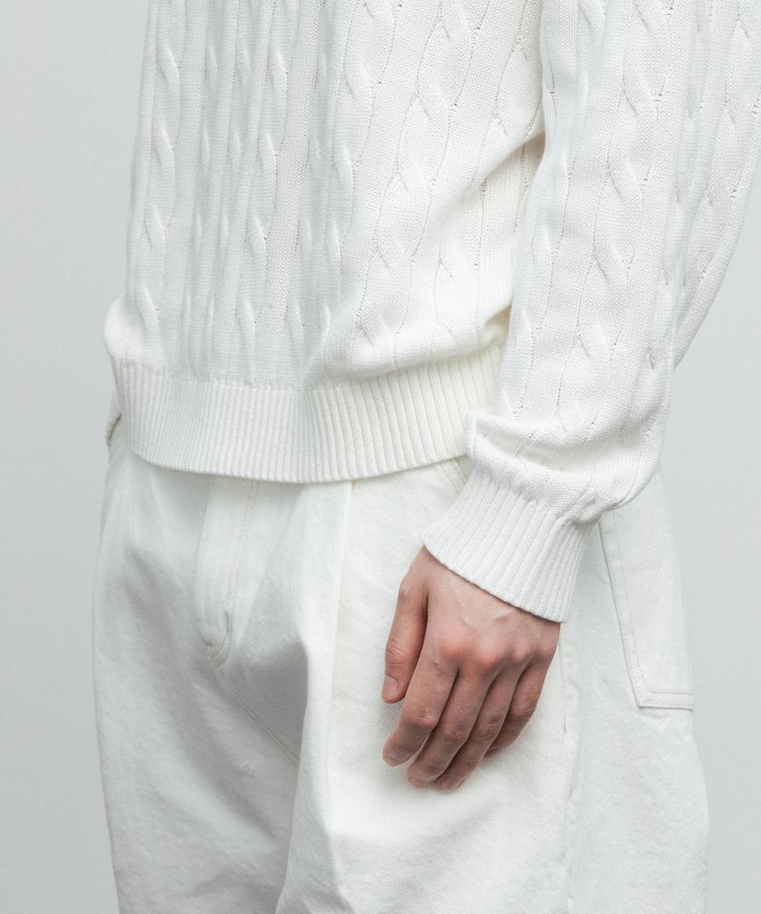 BLANKROOM Cable Knit_White