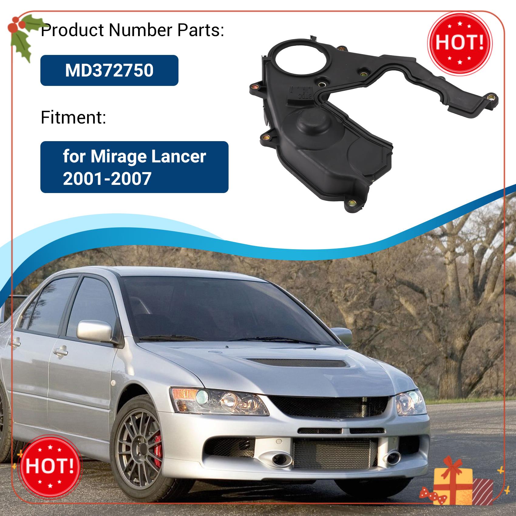 Прочная-Передняя нижняя крышка ремня ГРМ автомобиля MD372750 Для Mitsubishi Mirage Lancer 2001-2007 Аксессуары для ремня ГРМ чёрный