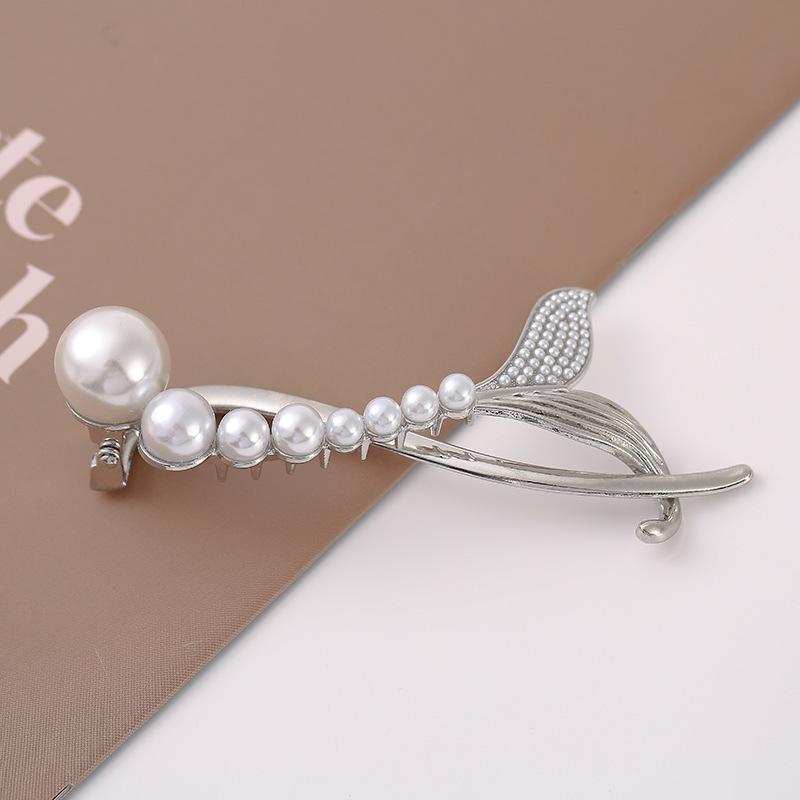 Koreanische Metall Geometrische Perlen Haarspangen Haarnadeln Süßer Pferdeschwanz Clip Spangen Haarklammern Kopfschmuck Damen Haar Accessoire