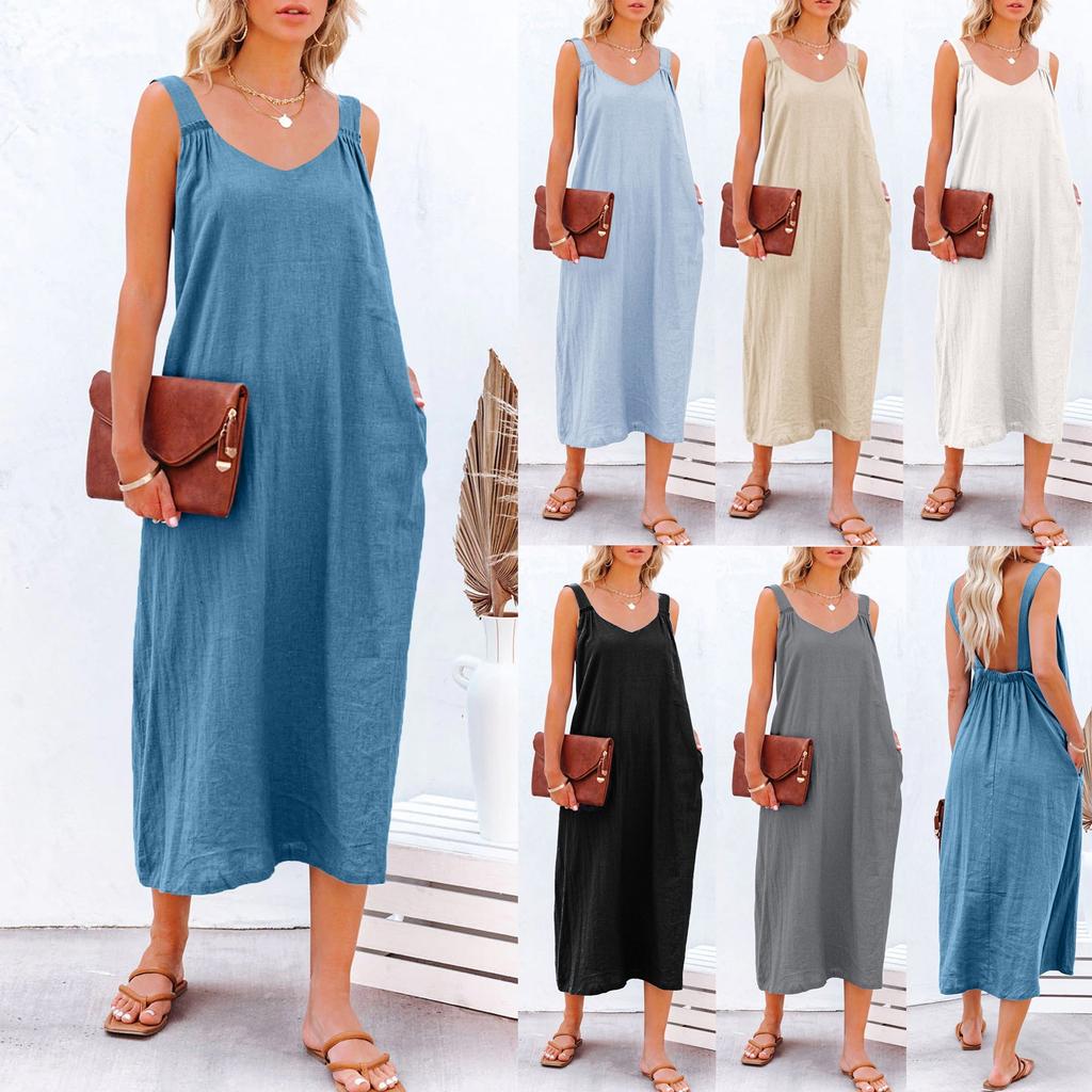 Herou Abito Estivo Donna Senza Maniche, Scollo Rotondo, Morbido E Svasato, Floreale, Taglie Forti XX-Large, Leggero Per Relax E Tempo Libero - 2