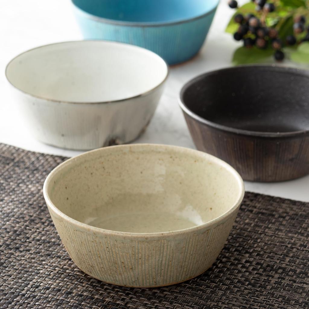 Marui Pottery Shigaraki Ware Hechimon Small 14cm White Bowl, Bowl, Approx. Diameter, Glass, Ivory, MR-3-4216