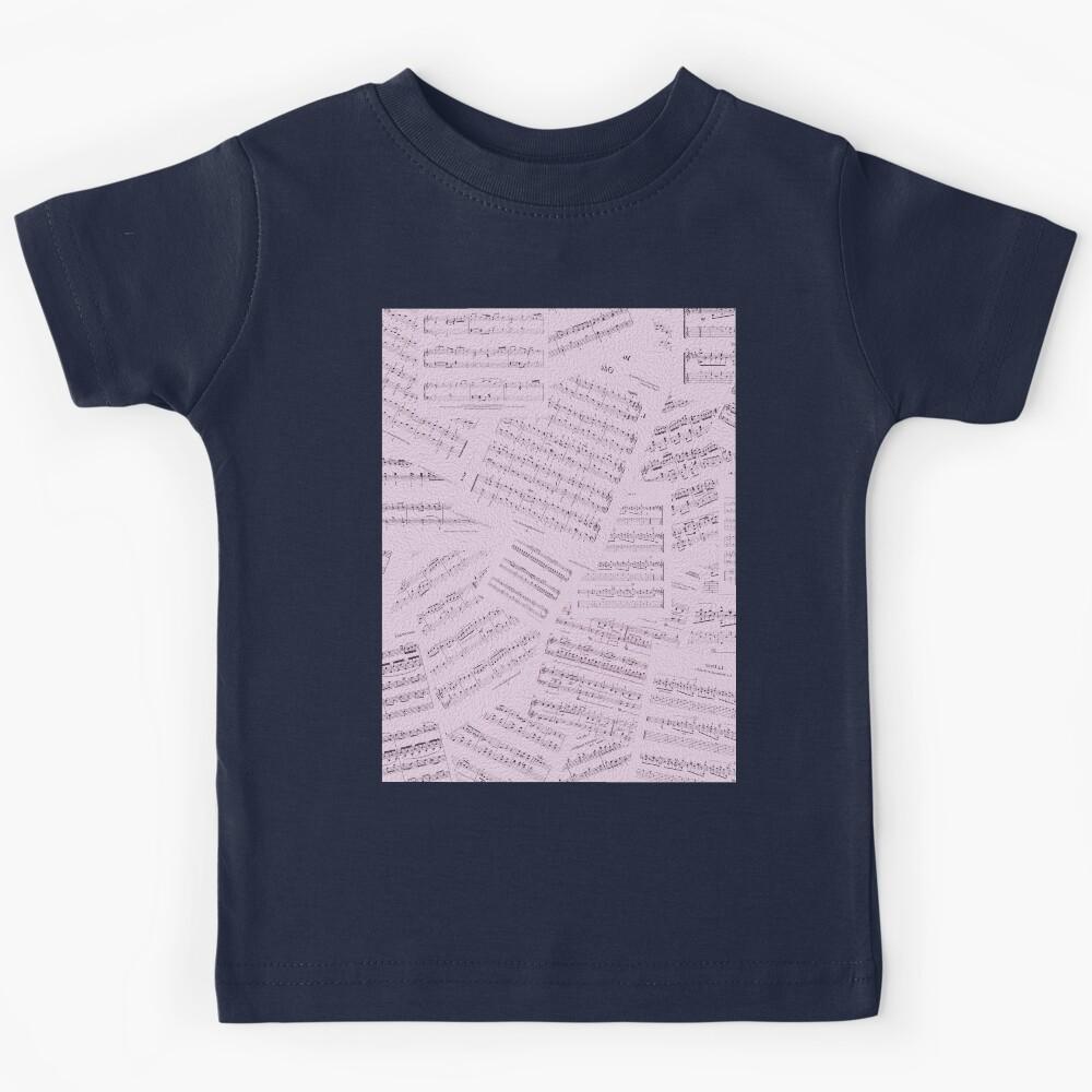 All Over Sheet Music Design With a Transparent Lavender Tint Kids T-Shirt 110