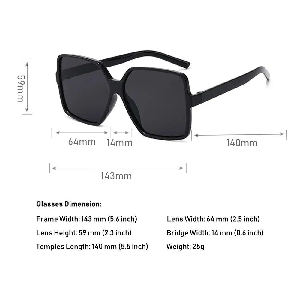 Occhiali da sole quadrati oversize per donna e uomo Occhiali da vista con protezione UV Occhiali da sole retrò con montatura grande Tonalità alla moda
