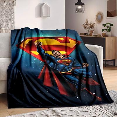 1 Stück Superman Flanell Überwurfdecke Weich, Warm & Gemütlich für Sofa, Bett, Büro und Reisen Vielseitig für Alle Jahreszeiten Geschenk, Weihnachtsgeschenk