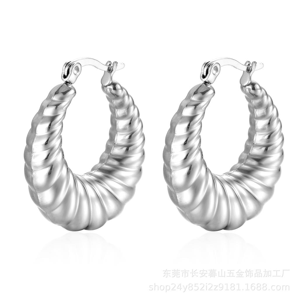Stainless Steel Chunky Hoop Earrings for Women Teen 18K Gold Plated Hypoallergenic Thick Huggie Hoop Jewelry for Christmas Gifts