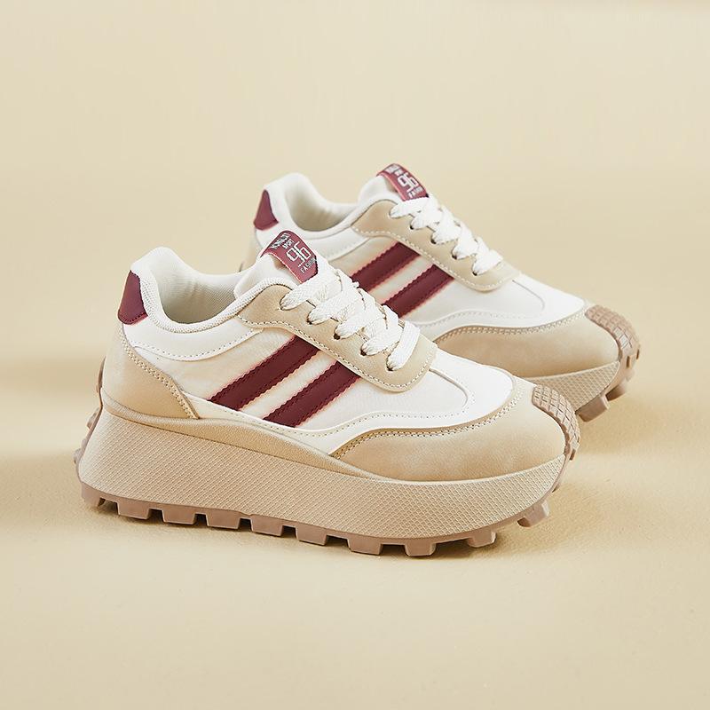 2025 New Lace-up Vulcanized Shoes Autumn Women's White Canvas Sneaker All-match Round Toe Flat Casual Outdoor Running Zapatillas